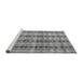 Sideview of Machine Washable Abstract Gray Modern Rug, wshabs4850gry