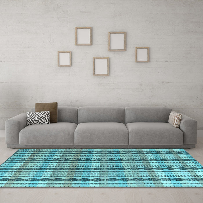Machine Washable Abstract Light Blue Modern Rug in a Living Room, wshabs4850lblu