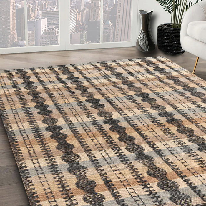 Abstract Brown Modern Rug in Family Room, abs4850
