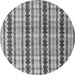 Round Machine Washable Abstract Gray Modern Rug, wshabs4850gry