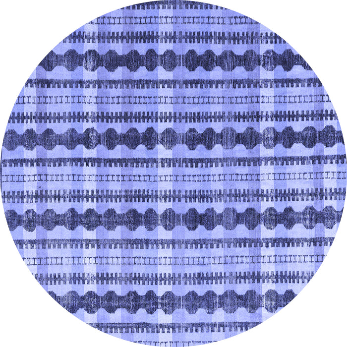 Round Abstract Blue Modern Rug, abs4850blu