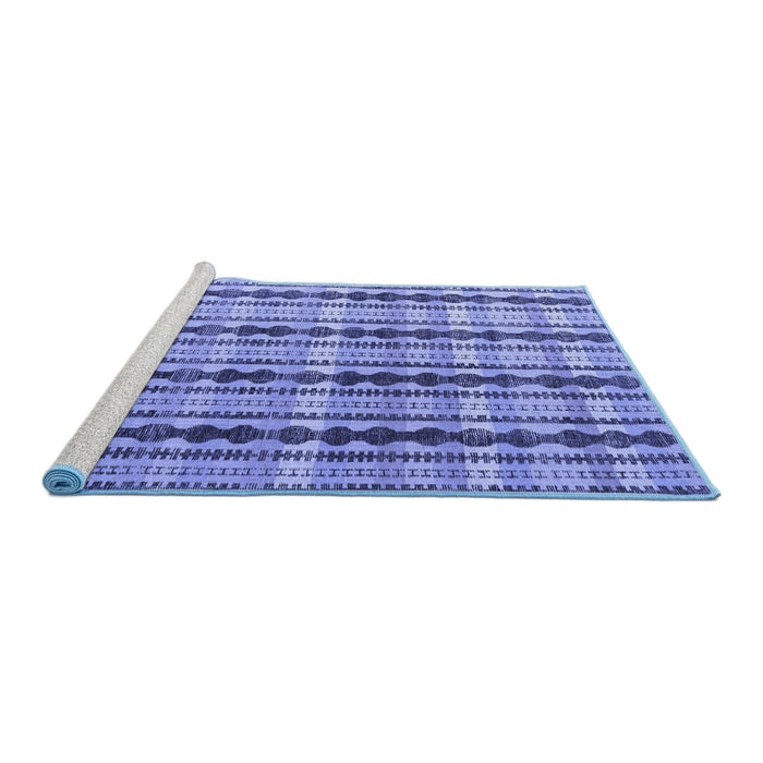 Sideview of Machine Washable Abstract Blue Modern Rug, wshabs4850blu