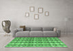 Machine Washable Abstract Emerald Green Modern Area Rugs in a Living Room,, wshabs4850emgrn