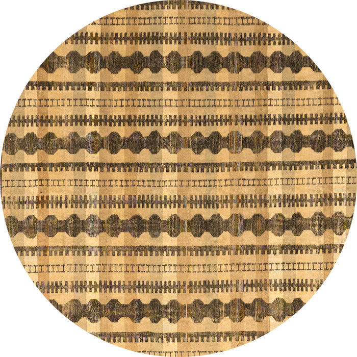 Round Abstract Brown Modern Rug, abs4850brn