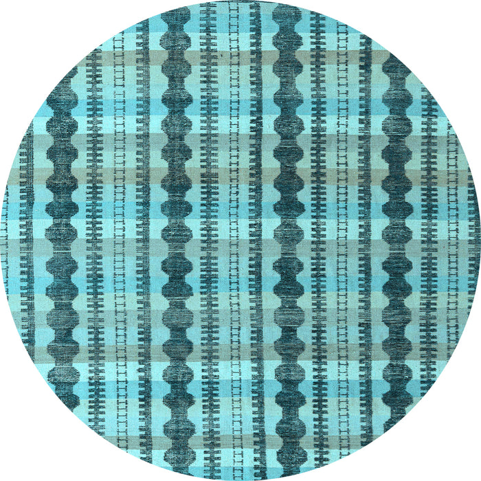 Round Abstract Light Blue Modern Rug, abs4850lblu