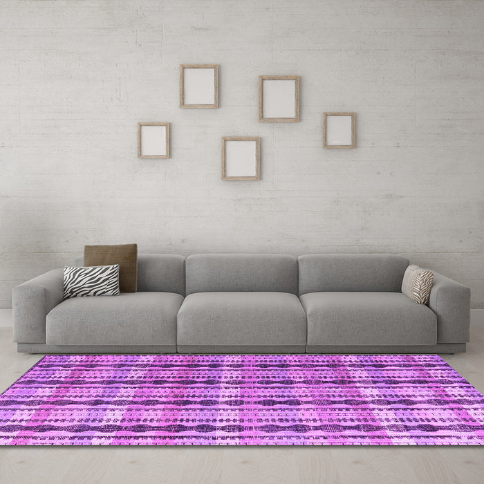 Machine Washable Abstract Purple Modern Area Rugs in a Living Room, wshabs4850pur