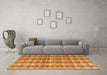 Machine Washable Abstract Orange Modern Area Rugs in a Living Room, wshabs4850org