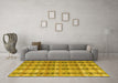 Machine Washable Abstract Yellow Modern Rug in a Living Room, wshabs4850yw