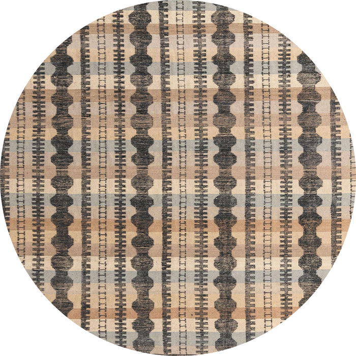 Round Abstract Brown Modern Rug, abs4850