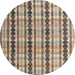 Round Abstract Brown Modern Rug, abs4850