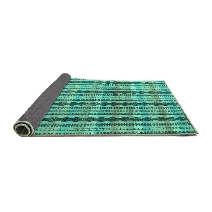Sideview of Abstract Turquoise Modern Rug, abs4850turq