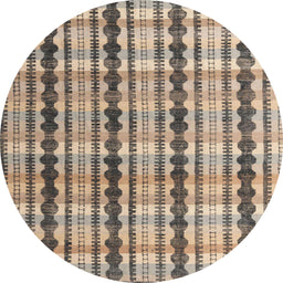 Round Machine Washable Abstract Brown Rug, wshabs4850