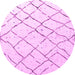 Round Solid Pink Modern Rug, abs4851pnk