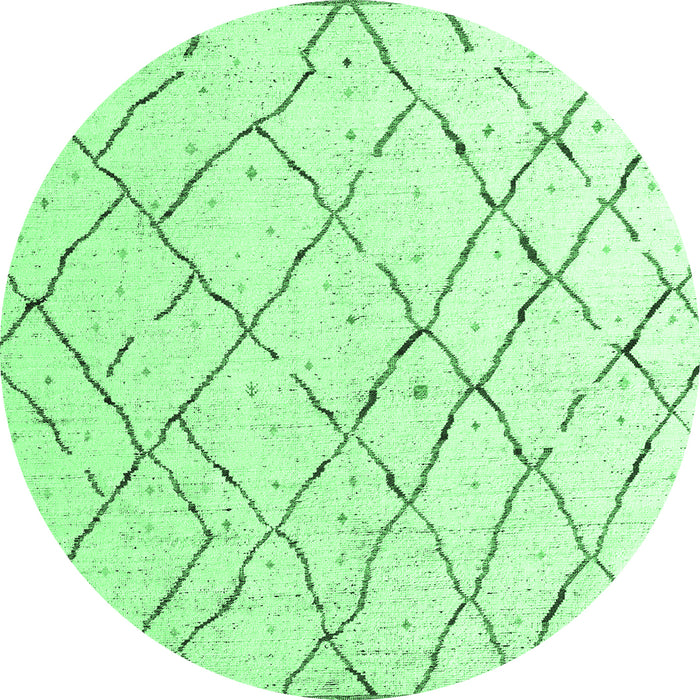 Round Solid Emerald Green Modern Rug, abs4851emgrn
