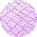 Round Solid Purple Modern Rug, abs4851pur