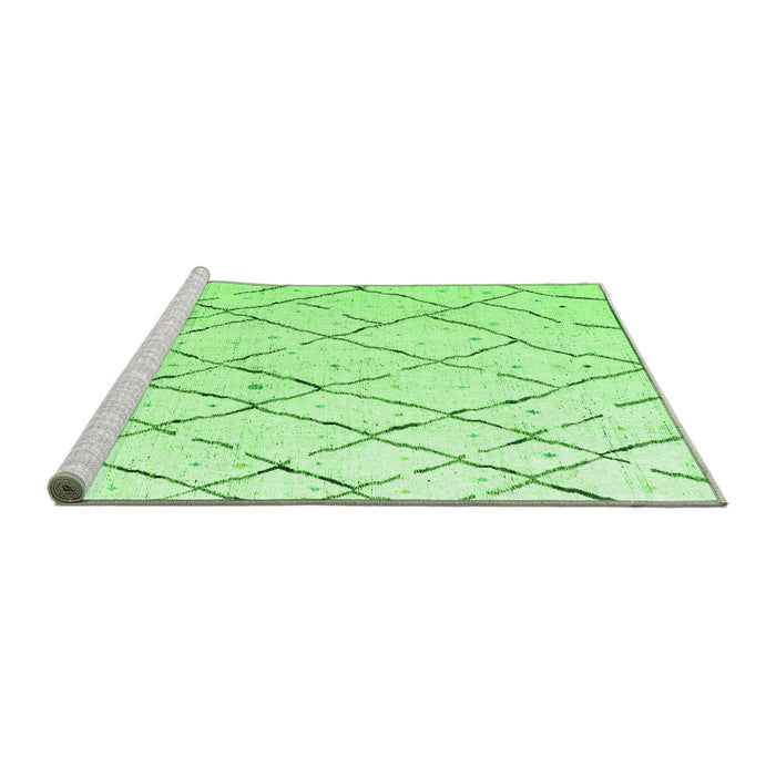 Sideview of Machine Washable Solid Green Modern Area Rugs, wshabs4851grn