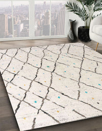 Abstract Silver Pink Solid Rug, abs4851