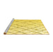 Sideview of Machine Washable Solid Yellow Modern Rug, wshabs4851yw