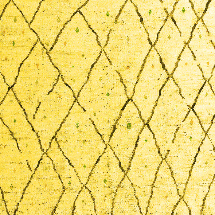 Machine Washable Solid Yellow Modern Rug, wshabs4851yw