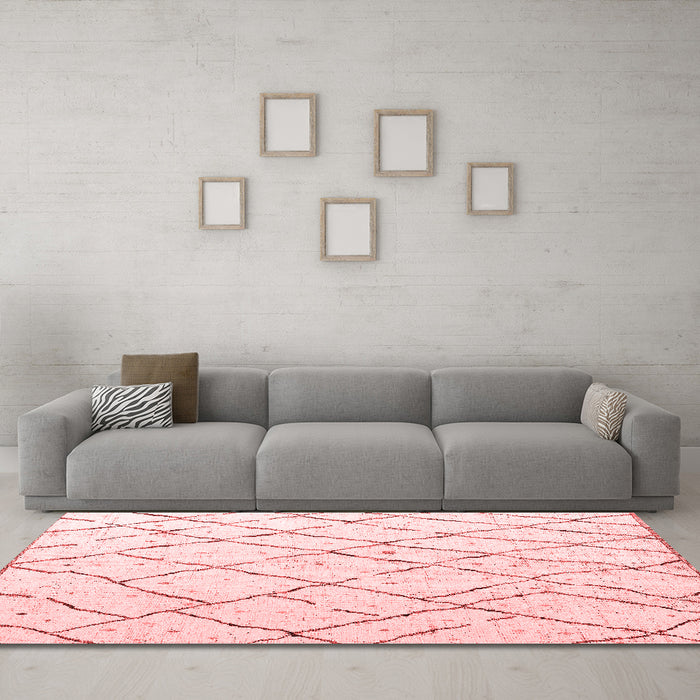 Modern Red Washable Rugs