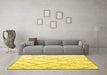 Machine Washable Solid Yellow Modern Rug in a Living Room, wshabs4851yw