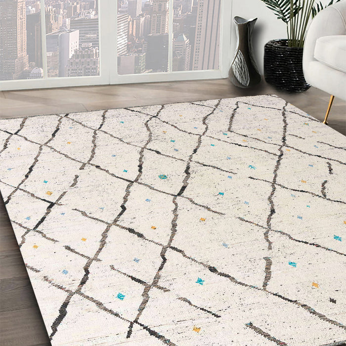 Abstract Silver Pink Solid Rug in Family Room, abs4851