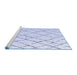 Sideview of Machine Washable Solid Blue Modern Rug, wshabs4851blu