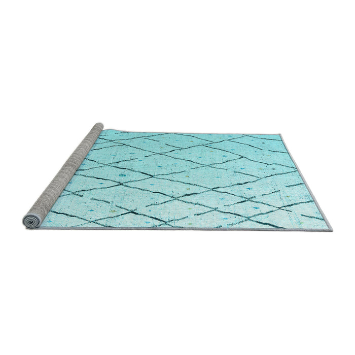 Sideview of Machine Washable Solid Light Blue Modern Rug, wshabs4851lblu