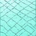 Square Solid Turquoise Modern Rug, abs4851turq