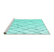 Sideview of Machine Washable Solid Turquoise Modern Area Rugs, wshabs4851turq