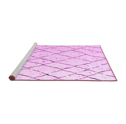 Sideview of Machine Washable Solid Pink Modern Rug, wshabs4851pnk