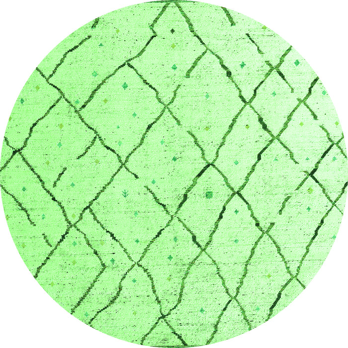 Round Solid Green Modern Rug, abs4851grn