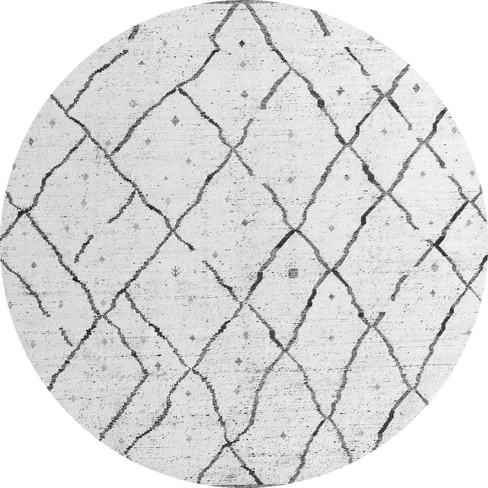 Round Solid Gray Modern Rug, abs4851gry