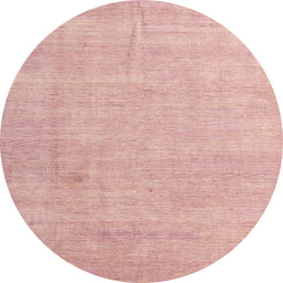 Round Abstract Light Coral Pink Modern Rug, abs4852