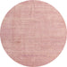 Round Abstract Light Coral Pink Modern Rug, abs4852