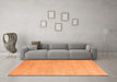 Machine Washable Abstract Orange Modern Area Rugs in a Living Room, wshabs4852org