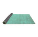 Sideview of Abstract Turquoise Modern Rug, abs4852turq