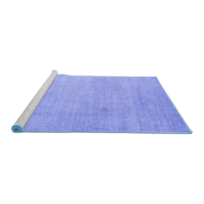 Sideview of Machine Washable Abstract Blue Modern Rug, wshabs4852blu