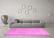 Machine Washable Abstract Pink Modern Rug in a Living Room, wshabs4852pnk