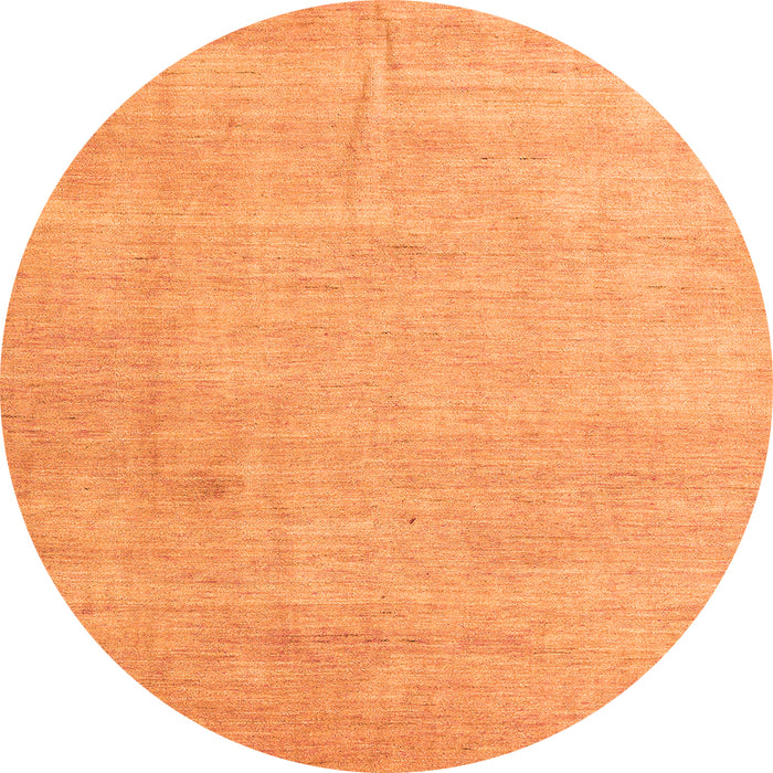 Round Machine Washable Abstract Orange Modern Area Rugs, wshabs4852org