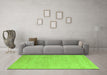 Machine Washable Abstract Green Modern Area Rugs in a Living Room,, wshabs4852grn