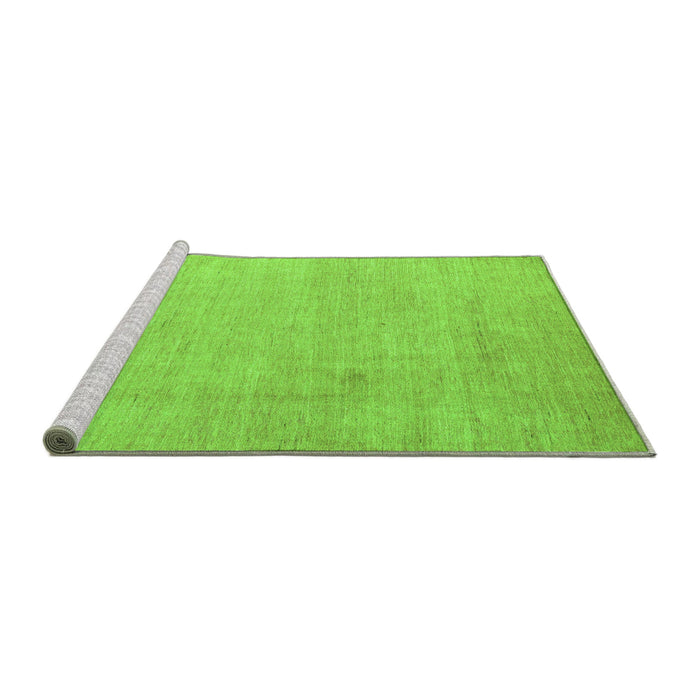 Sideview of Machine Washable Abstract Green Modern Area Rugs, wshabs4852grn