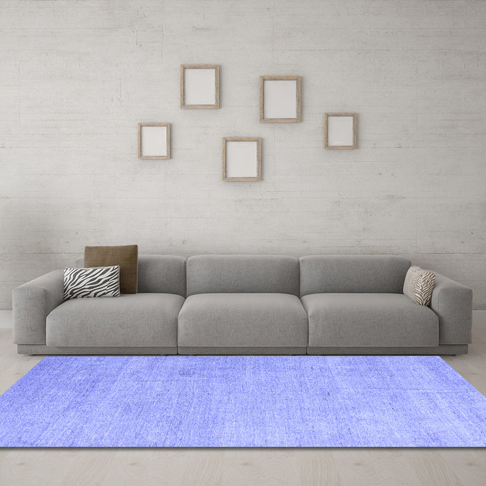 Machine Washable Abstract Blue Modern Rug in a Living Room, wshabs4852blu
