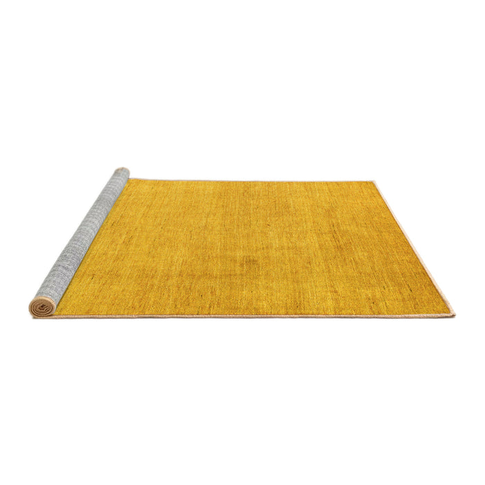 Sideview of Machine Washable Abstract Yellow Modern Rug, wshabs4852yw