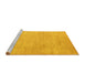 Sideview of Machine Washable Abstract Yellow Modern Rug, wshabs4852yw