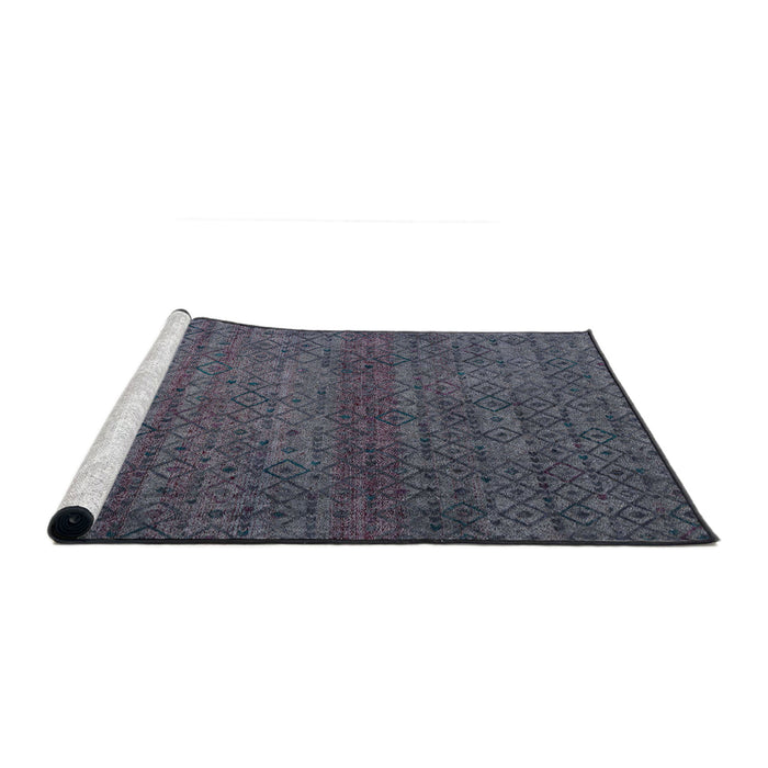 Sideview of Machine Washable Abstract Slate Gray Rug, wshabs4853