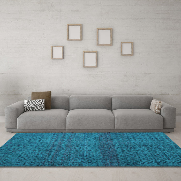 Machine Washable Abstract Light Blue Modern Rug in a Living Room, wshabs4853lblu