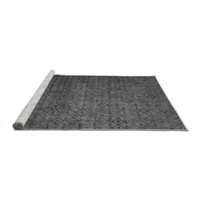 Sideview of Machine Washable Abstract Gray Modern Rug, wshabs4853gry