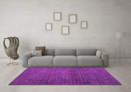 Machine Washable Abstract Pink Modern Rug in a Living Room, wshabs4853pnk