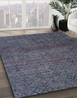 Abstract Slate Gray Modern Rug in Family Room, abs4853